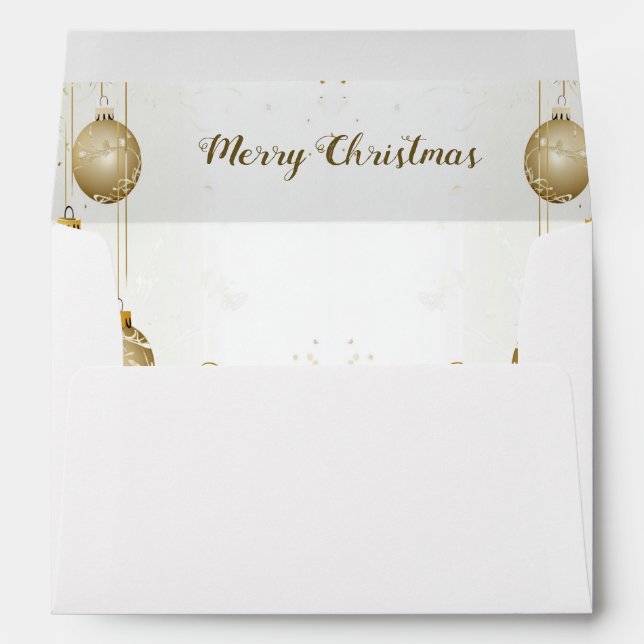 Golden Ornament Christmas Holiday Party Elegant Envelope (Back (Bottom))