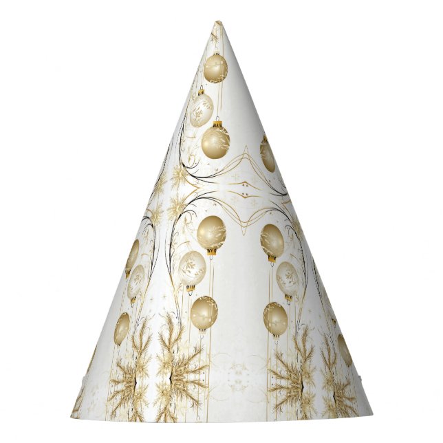 Golden Ornament Christmas Holiday Party Elegant Hat (Front)