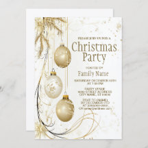 Golden Ornament Christmas Holiday Party Elegant