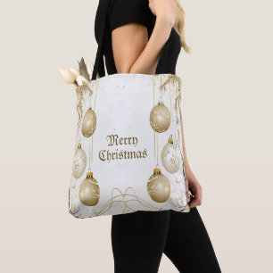 Golden Ornament Christmas Holiday Party Elegant Tote Bag