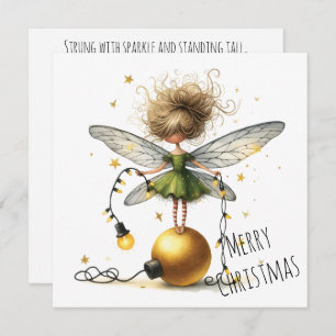 Golden Ornament Fairy Holiday Card