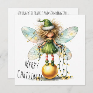 Golden Ornament Fairy Holiday Card