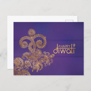 Golden Ornament Happy Diwali Postcard