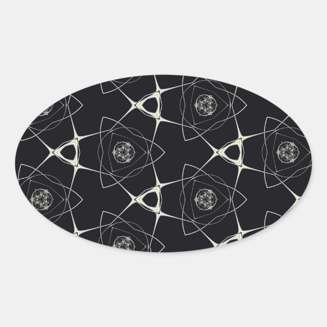 Golden Ornament Oval Sticker (Front)