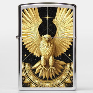 Golden Ornamental Eagle Luxury Gold Engraved Zippo Lighter