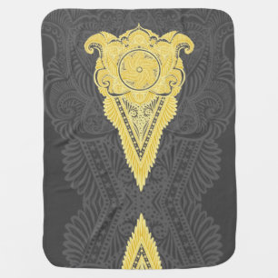 Golden Ornamental Flame Baby Blanket