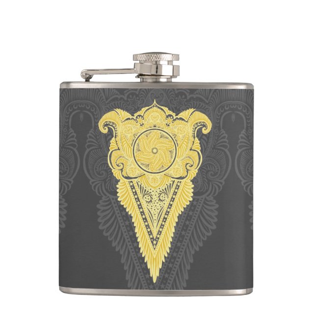 Golden Ornamental Flame Flask (Front)