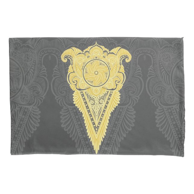 Golden Ornamental Flame Pillowcase (Front)