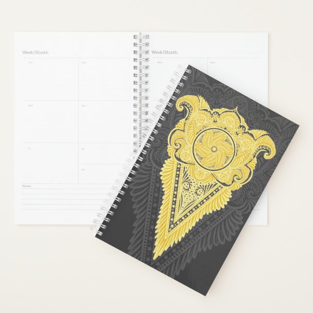 Golden Ornamental Flame Planner (Display)