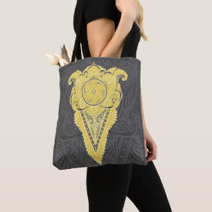 Golden Ornamental Flame Tote Bag
