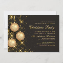 Golden Ornaments Christmas Corporate Annual Party Invitation