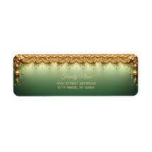 Golden Ornaments Festive Holiday Return Address