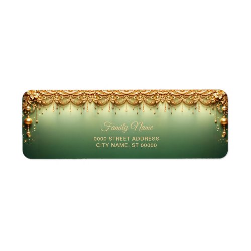 Golden Ornaments Festive Holiday Return Address Label