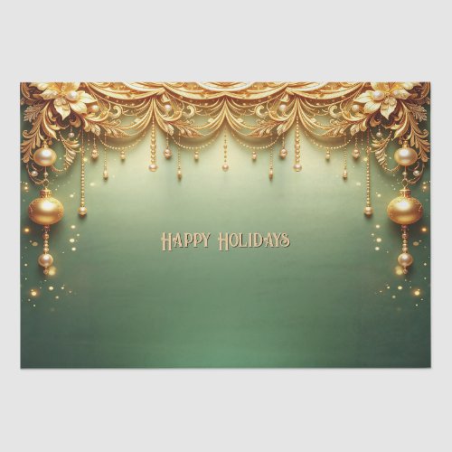 Golden Ornaments Holiday Tissue Paper