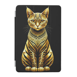 Golden Ornate Cat Illustration iPad Mini Cover