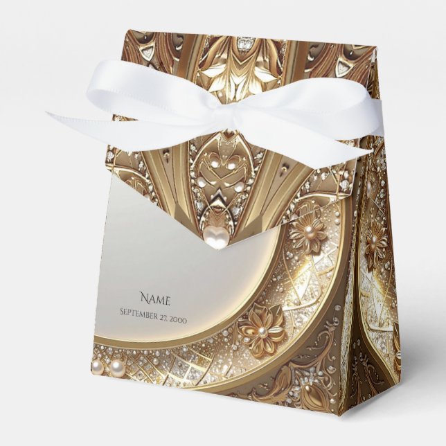 Golden Ornate Favor Box (Front Side)