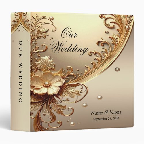 Golden Ornate Floral Album Binder