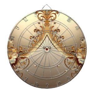 Golden Ornate Floral Dartboard