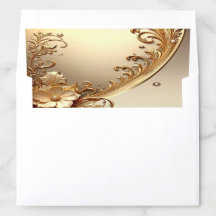 Golden Ornate Floral Envelope Liner
