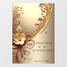 Golden Ornate Floral Floor Decal