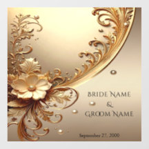 Golden Ornate Floral Floor Decal