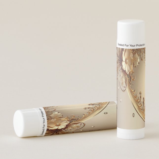 Golden Ornate Floral Lip Balm (Front)