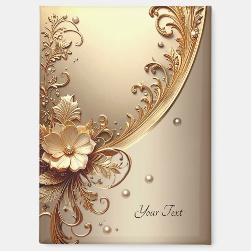 Golden Ornate Floral Magnet