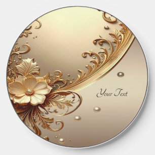 Golden Ornate Floral Wireless Charger