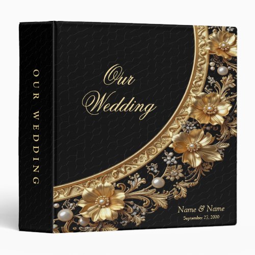 Golden Ornate Flowers Album Binder