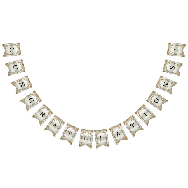 Golden Ornate Flowers Bunting Flag (All)