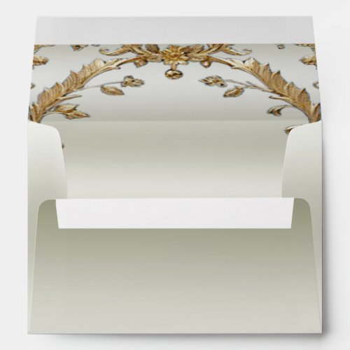 Golden Ornate Flowers Envelope