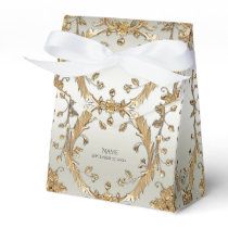 Golden Ornate Flowers Favor Box