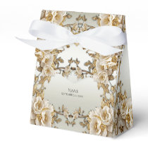 Golden Ornate Flowers Favor Box