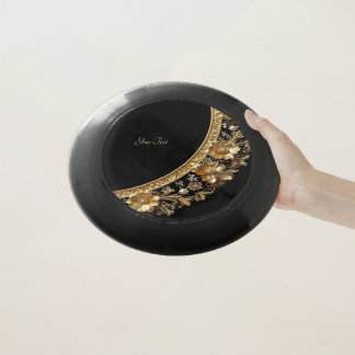 Golden Ornate Flowers Frisbee