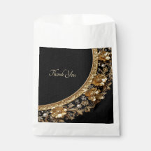 Golden Ornate Frame Favor Bag