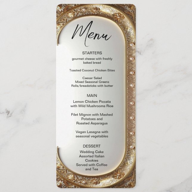 Golden Ornate Frame Menu (Front)