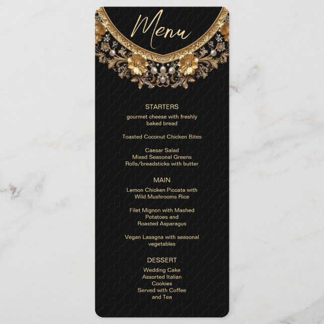 Golden Ornate Frame Menu (Front)