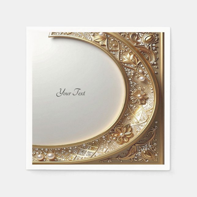 Golden Ornate Frame Napkins (Front)