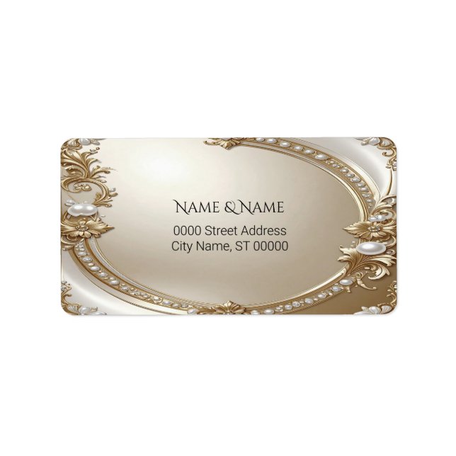Golden Ornate Frame Return Address Label (Front)
