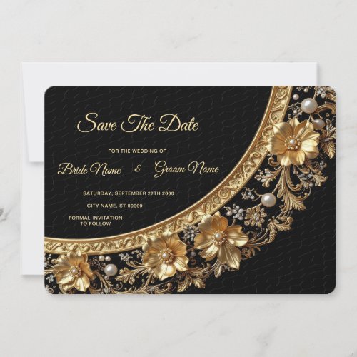 Golden Ornate Frame Save The Date