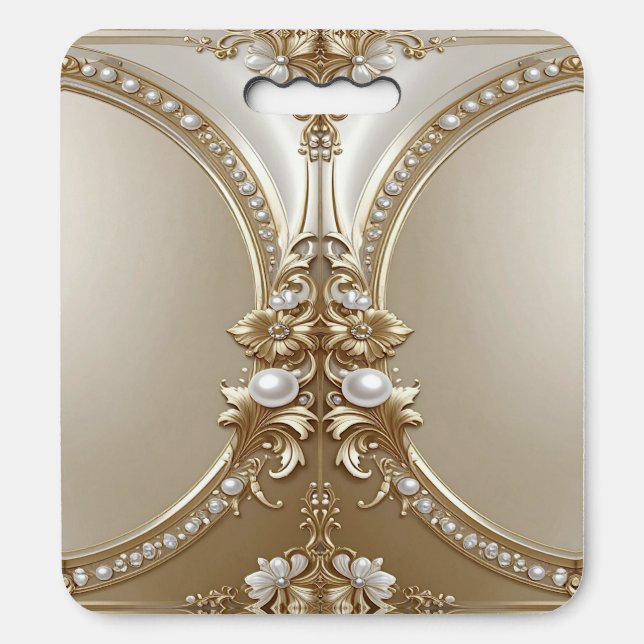 Golden Ornate Frame Stadium Seat Cushion (Front Vertical)