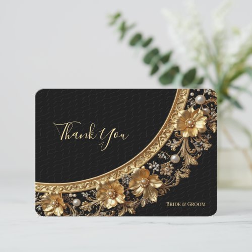 Golden Ornate Frame Thank You Card