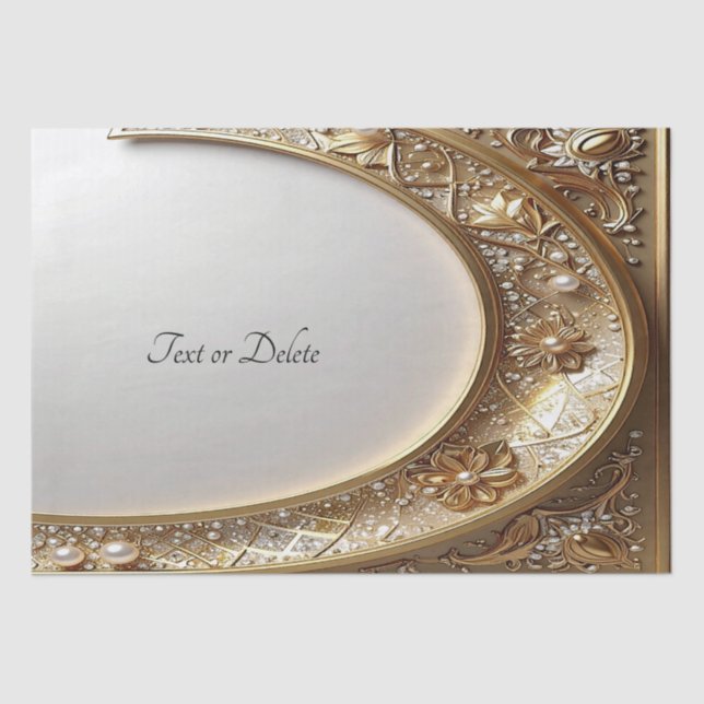 Golden Ornate Frame Tissue Paper (Front)