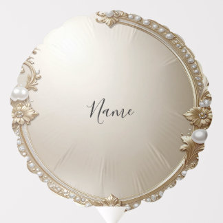 Golden Ornate Frame with Pearls Balloon