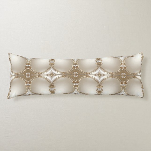 Golden Ornate Frame with Pearls Body Pillow (Front)