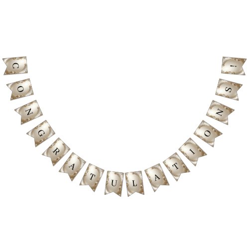 Golden Ornate Frame with Pearls Bunting Flag