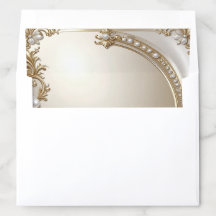 Golden Ornate Frame with Pearls Envelope Liner