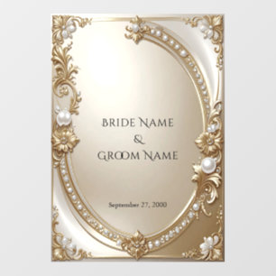 Golden Ornate Frame with Pearls Floor Decal