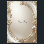 Golden Ornate Frame with Pearls Magnet<br><div class="desc">Beautiful Golden Ornate Frame with Pearls Magnet</div>