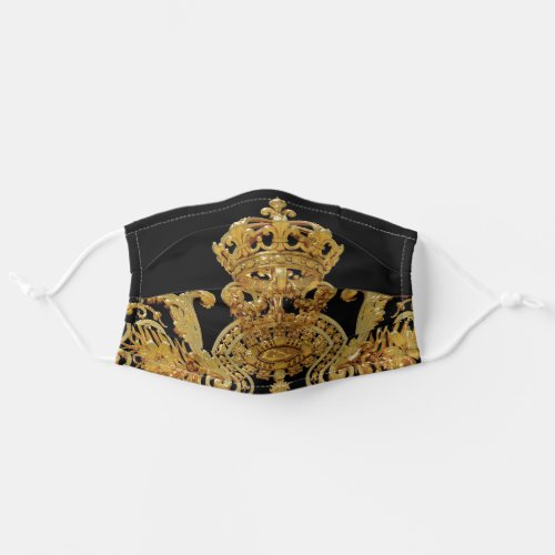 Golden ornate gate of Versailles castle _ France Adult Cloth Face Mask